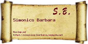 Simonics Barbara névjegykártya