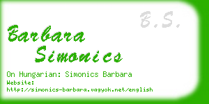 barbara simonics business card